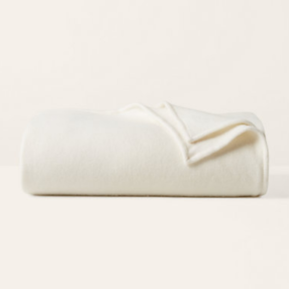 Ralph Lauren Hayes Wool King Bed Blanket Cream